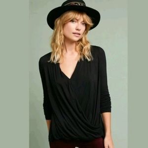 Akemi and Kin black wrap blouse